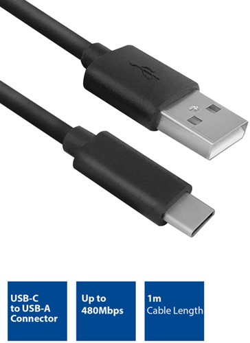 USB 2.0 cable USB-A naar USB-C 1 meter 1 Stuk-2