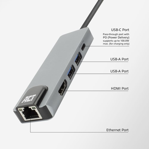 USB-C 4K docking station voor 1 HDMI monitor 1 Stuk-3