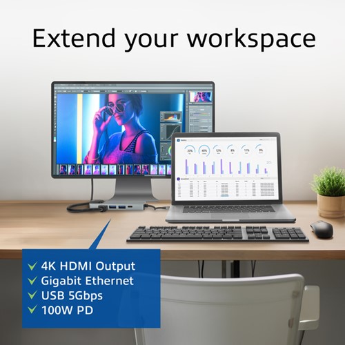 USB-C 4K docking station voor 1 HDMI monitor 1 Stuk-2