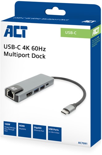 USB-C 4K docking station voor 1 HDMI monitor 1 Stuk-4