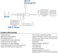 USB-C 4K docking station voor 1 HDMI monitor 1 Stuk-5
