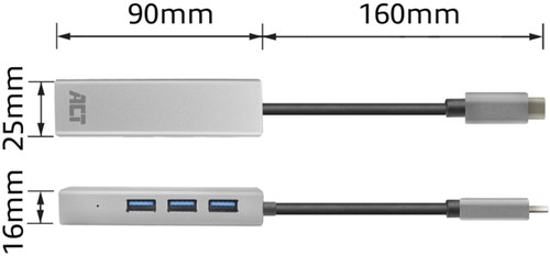 USB-C hub 3.0 3x USB-A Gigabit ethernet 1 Stuk-3