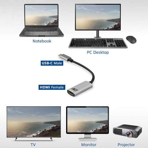 Adapter ACT USB-C naar HDMI 1 Stuk-1