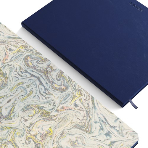 Notitieboek de KEMPEN Silence 171x220mm blanco 192 pag 90gr dblauw-2