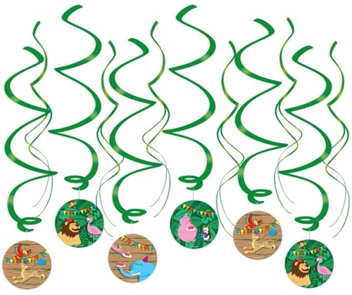 Swirl decorations Jungle 12 Stuk