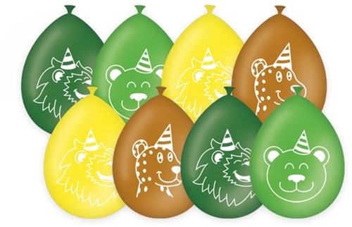 Balloons Jungle cartoon 8 Stuk