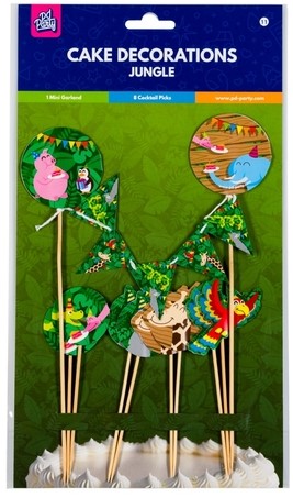 Cake decoratie Jungle 9 stuks 1 Stuk-2