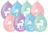 Ballonen Unicorn 30 cm 8 stuks pastel 8 Stuk