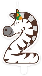 Jungle candle 2 Zebra 1 Stuk