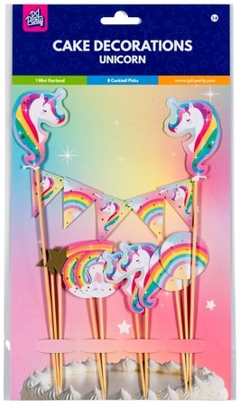 Cake decoratie Unicorn 9 stuks 1 Stuk-2