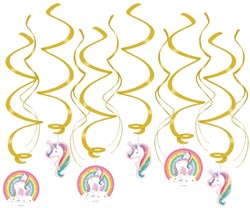 Swirl decorations Unicorn 12 Stuk