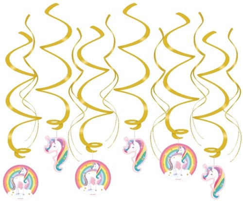 Swirl decorations Unicorn 12 Stuk