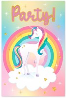 Uitnodigingskaarten Unicorn 6 Stuk