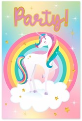 Uitnodigingskaarten Unicorn 6 Stuk
