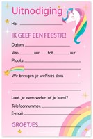 Uitnodigingskaarten Unicorn 6 Stuk-2