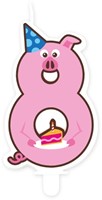 Jungle candle 8 Pig 1 Stuk