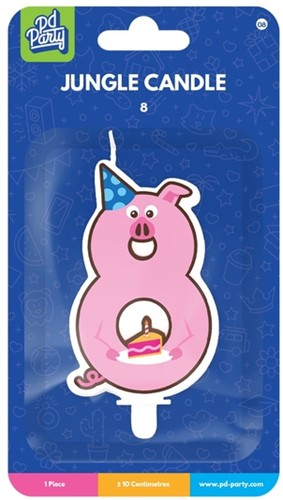 Jungle candle 8 Pig 1 Stuk-2