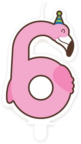 Jungle candle 6 Flamingo 1 Stuk