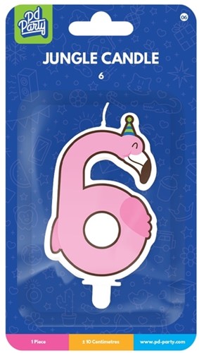 Jungle candle 6 Flamingo 1 Stuk-2