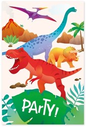 Uitnodigingskaarten Dino 6 Stuk