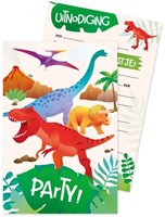 Uitnodigingskaarten Dino 6 Stuk-1