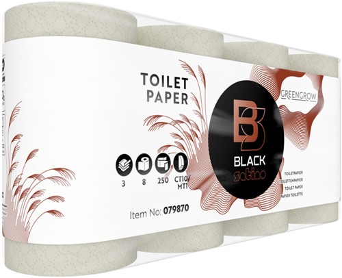Toiletpapier BlackSatino GreenGrow CT10 3laags 8 Rol