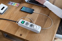 Stopcontactadapter Brennenstuhl USB A 2.4A wit 1 Stuk-1