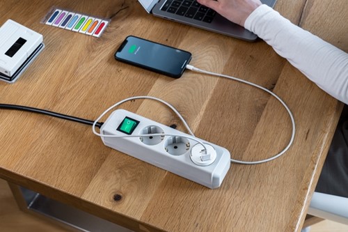 Stopcontactadapter Brennenstuhl USB A 2.4A wit 1 Stuk-1