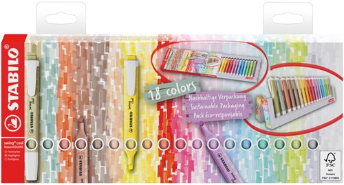 Markeerstift STABILO Swing cool nature deskset 18x 18 Stuk