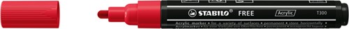 Acrylmarker STABILO Free Acrylic T300 karmijnrood 1 Stuk