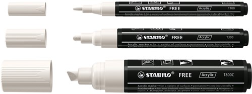Acrylmarker STABILO Free Acrylic Mixed Tip wit 1 Stuk-2