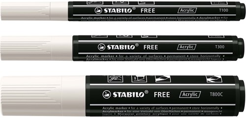 Acrylmarker STABILO Free Acrylic Mixed Tip wit 1 Stuk-3