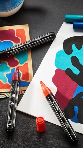 Acrylmarker STABILO Free Acrylic Mixed Tip wit 1 Stuk-2