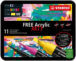 Acrylmarker STABILO Free Acrylic Starter Kit ass 11 Stuk