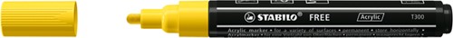 Acrylmarker STABILO Free Acrylic T300 geel 1 Stuk
