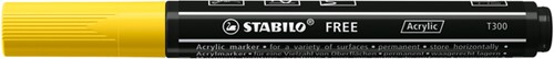 Acrylmarker STABILO Free Acrylic T300 geel 1 Stuk-2