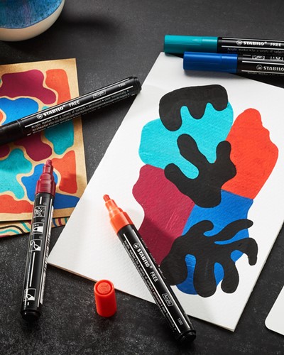 Acrylmarker STABILO Free Acrylic T300 geel 1 Stuk-3