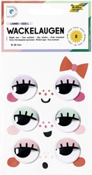 Wiebelogen Folia met wimpers 30mm set 6 stuks 6 Stuk