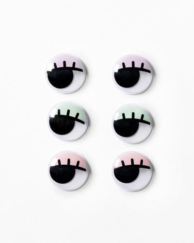 Wiebelogen Folia met wimpers 30mm set 6 stuks 6 Stuk-3