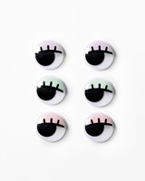 Wiebelogen Folia met wimpers 30mm set 6 stuks 6 Stuk-2