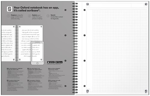 Spiraalblok Oxford International Notebook A4+ ruit 5X5mm 160 pagina's zwart-3