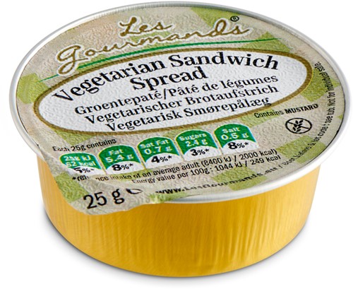 Sandwich spread Les Gourmands vega 45x25 gram cup 45 Stuk-3