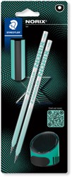 Grafietpotlood Norix blister 2 st HB zwart groen 2 Stuk