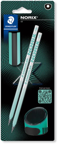 Grafietpotlood Norix blister 2 st HB zwart groen 2 Stuk