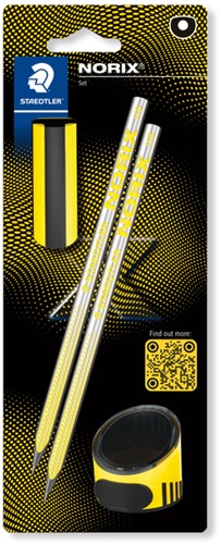 Grafietpotlood Norix blister 2 st HB zwart geel 2 Stuk