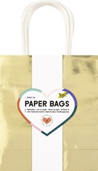 Cadeautas Folia goud kraft 18x21x8cm 7 stuks 7 Stuk