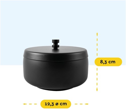 Asbak BRASQ tafelmodel 1 liter met deksel zwart 1 Stuk-2