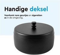Asbak BRASQ tafelmodel 1 liter met deksel zwart 1 Stuk-2