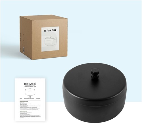 Asbak BRASQ tafelmodel 1 liter met deksel zwart 1 Stuk-6