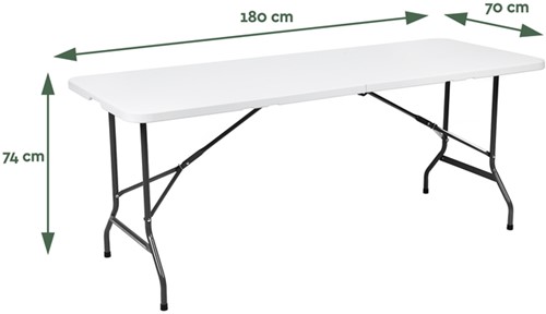 Vouwtafel BRASQ 180x70x74cm FT180 wit 1 Stuk-2